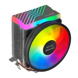 Mars Gaming MCPU33 Disipador CPU, 140W TDP, FRGB, Ventilador Circular 110mm PWM, 3 Heatpipes, Compatible Intel LGA 1700/1200/AM5/AM4 y Más